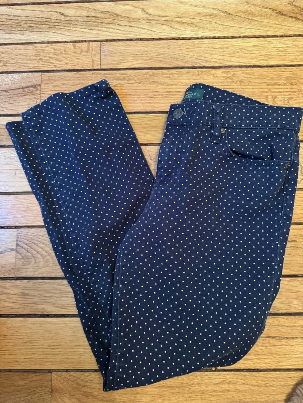 Lauren Ralph Lauren Navy Blue Polka Dot Jeans